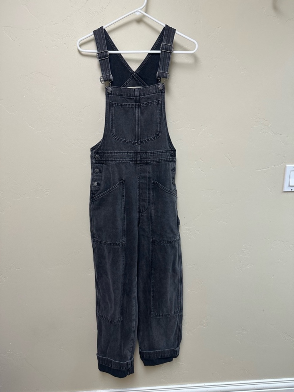 Washed Black Denim Madewell Overalls